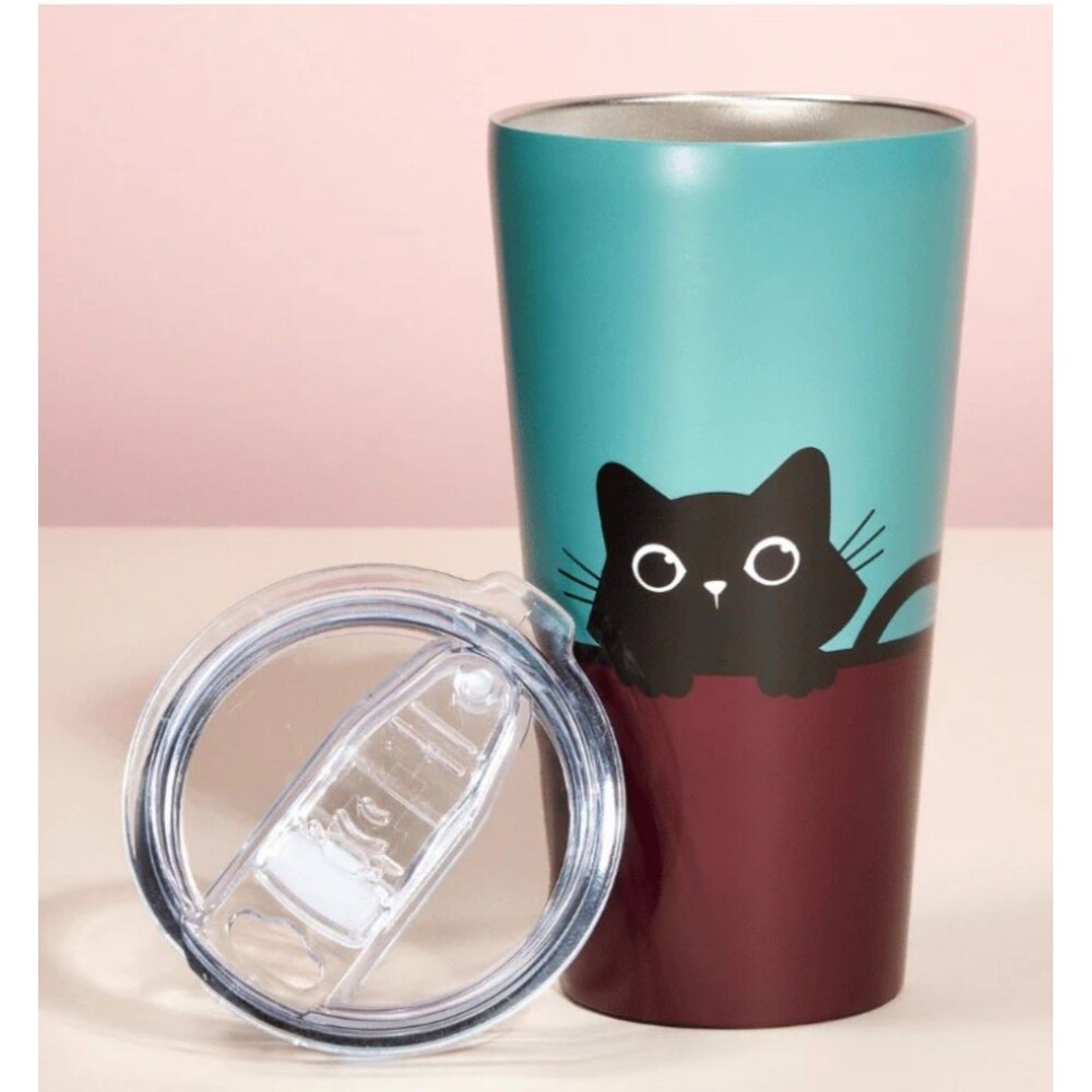 Curious Kitten Coffee  Travel Tumbler  By Cat Lady